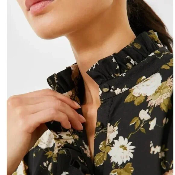 Tuckernuck‎ Dress Floral Tate Long Sleeve Midnight Garden Mini Medium - Picture 3 of 10